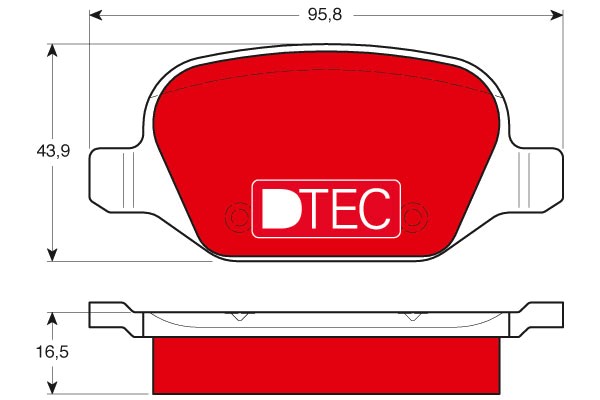 Bromsbeläggsats, Bakaxel Trw Dtec cotec GDB1396DTE TRW