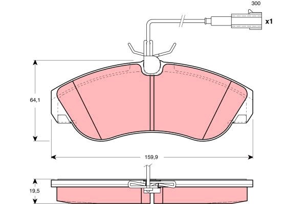 Bromsbeläggsats, Framaxel Trw GDB1426 TRW