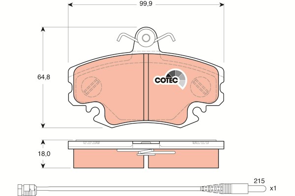 Bromsbeläggsats, Framaxel Trw Cotec GDB1465 TRW