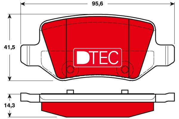 Bromsbeläggsats, Bakaxel Trw Dtec cotec GDB1481DTE TRW