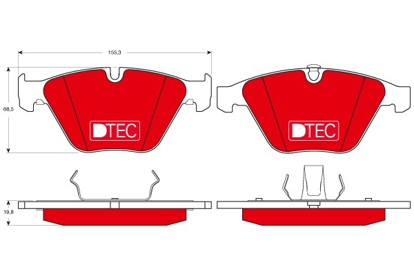 Bromsbeläggsats, Framaxel Trw Dtec cotec GDB1498DTE TRW