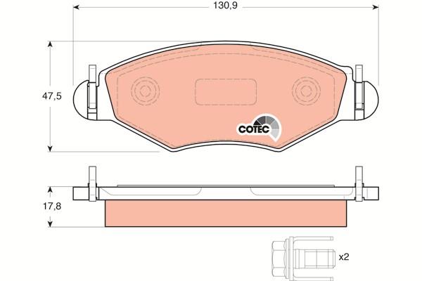 Bromsbeläggsats, Framaxel Trw Cotec GDB1500 TRW Bromsbeläggsats, Framaxel Trw Cotec GDB1500 TRW