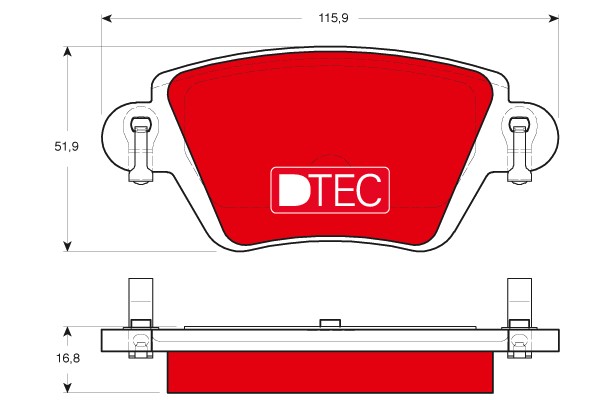 Bromsbeläggsats, Bakaxel Trw Dtec cotec GDB1525DTE TRW