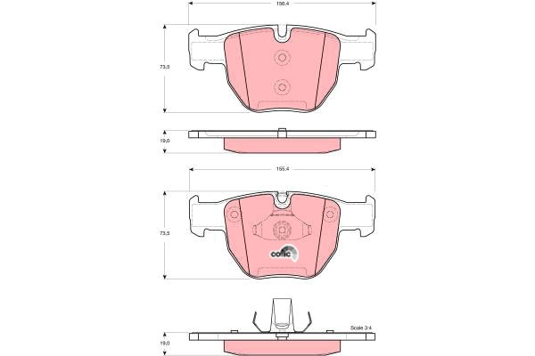 Bromsbeläggsats, Framaxel Trw Cotec GDB1526 TRW