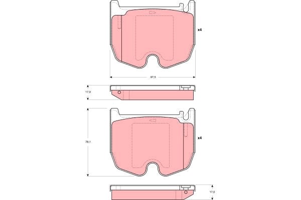 Bromsbeläggsats, Framaxel Trw GDB1541 TRW