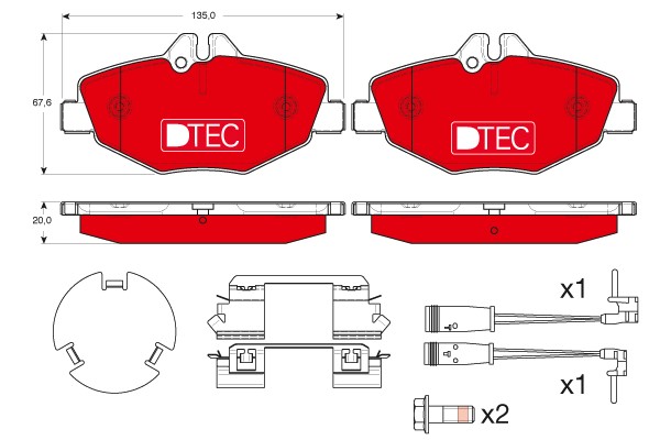 Bromsbeläggsats, Framaxel Trw Dtec cotec GDB1542DTE TRW