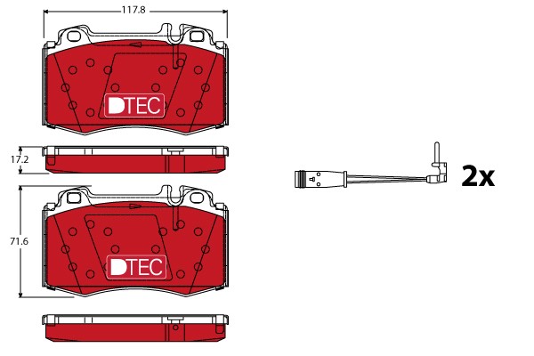 Bromsbeläggsats, Framaxel Trw Dtec cotec GDB1543DTE TRW