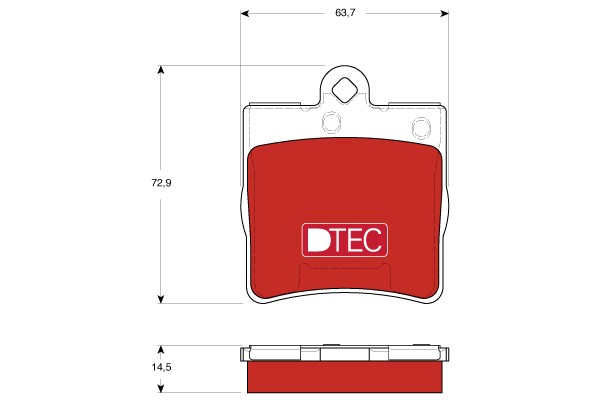 Bromsbeläggsats, Bakaxel Trw Dtec cotec GDB1545DTE TRW