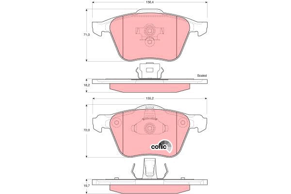 Bromsbeläggsats, Framaxel Trw Cotec GDB1576 TRW