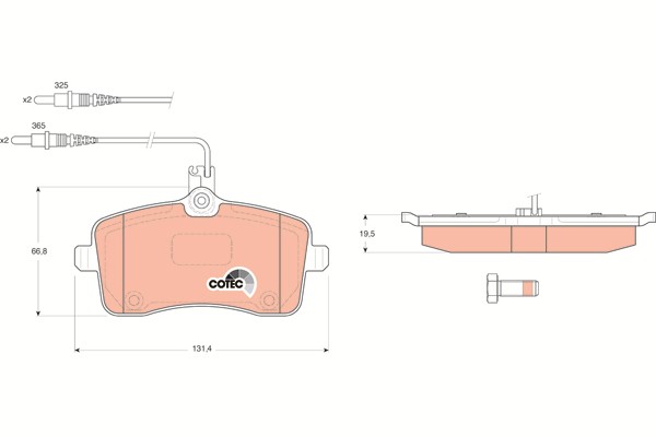 Bromsbeläggsats, Framaxel Trw Cotec GDB1594 TRW