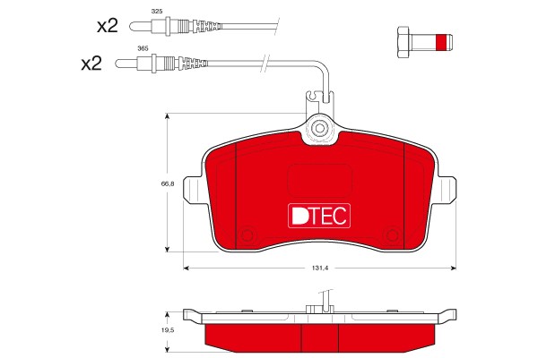 Bromsbeläggsats, Framaxel Trw Dtec cotec GDB1594DTE TRW