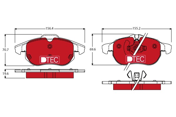 Bromsbeläggsats, Framaxel Trw Dtec cotec GDB1613DTE TRW