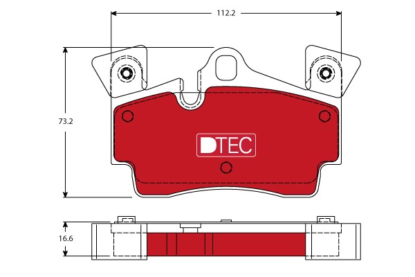 Bromsbeläggsats, Bakaxel Trw Dtec cotec GDB1652DTE TRW