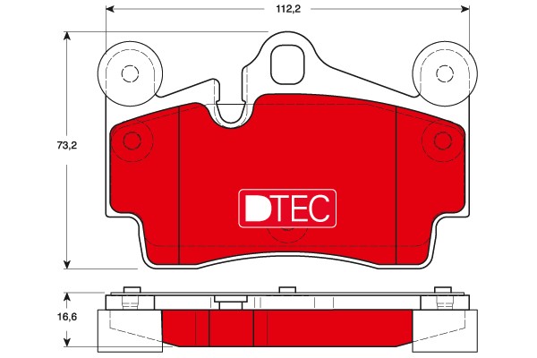 Bromsbeläggsats, Bakaxel Trw Dtec cotec GDB1653DTE TRW