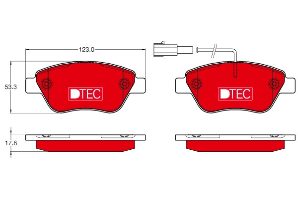Bromsbeläggsats, Framaxel, Bakaxel Trw Dtec cotec GDB1654DTE TRW