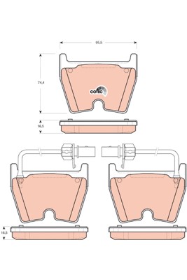 Bromsbeläggsats, Framaxel Trw Cotec GDB1688 TRW