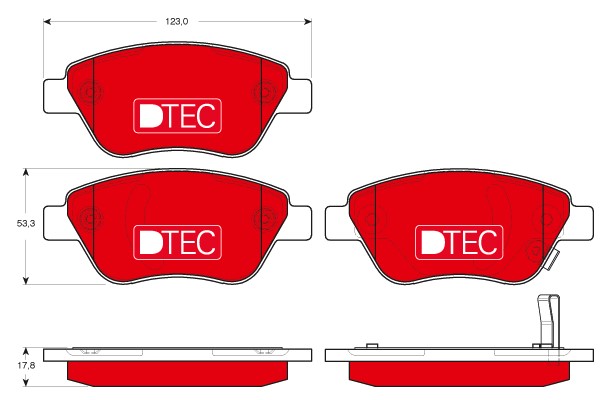 Bromsbeläggsats, Framaxel Trw Dtec cotec GDB1700DTE TRW