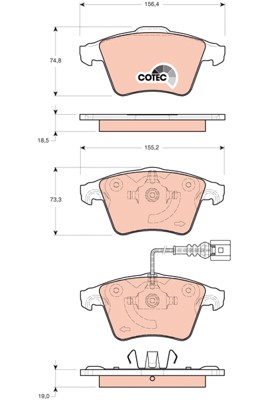 Bromsbeläggsats, Framaxel Trw Cotec GDB1721 TRW