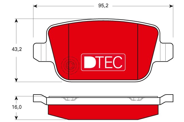 Bromsbeläggsats Solid, Bakaxel Trw Dtec cotec GDB1732DTE TRW