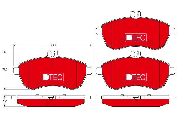 Bromsbeläggsats, Framaxel Trw Dtec cotec GDB1736DTE TRW