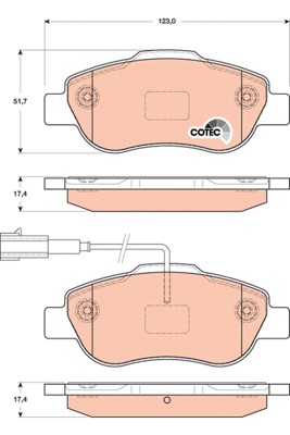 Bromsbeläggsats, Framaxel Trw Cotec GDB1746 TRW