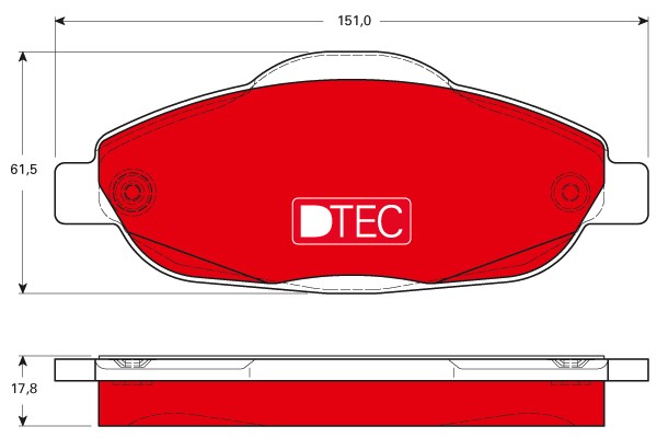 Bromsbeläggsats, Framaxel Trw Dtec cotec GDB1761DTE TRW
