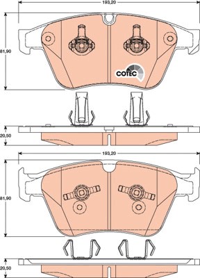 Bromsbeläggsats, Framaxel Trw Cotec GDB1794 TRW
