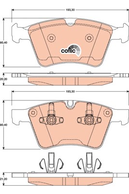 Bromsbeläggsats, Framaxel Trw Cotec GDB1797 TRW