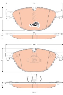 Bromsbeläggsats, Framaxel Trw Cotec GDB1838 TRW