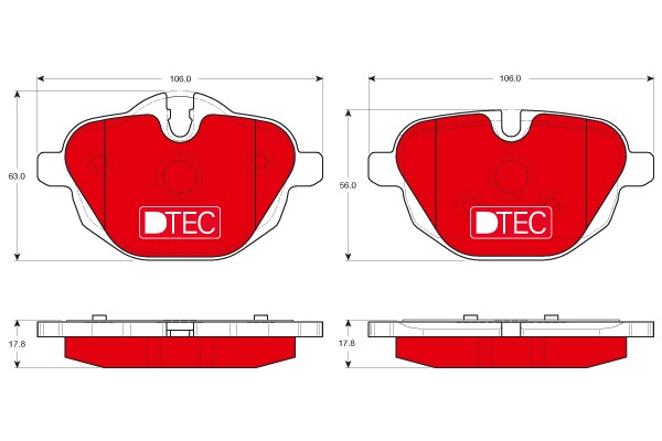 Bromsbeläggsats, Bakaxel Trw Dtec cotec GDB1840DTE TRW