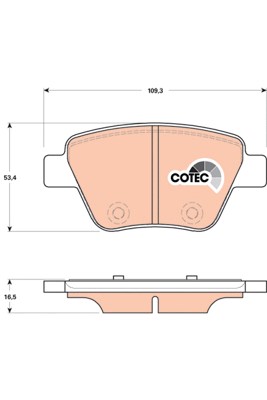 Bromsbeläggsats, Bakaxel, Framaxel Trw Cotec GDB1841 TRW