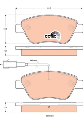 Bromsbeläggsats, Framaxel Trw Cotec GDB1842 TRW