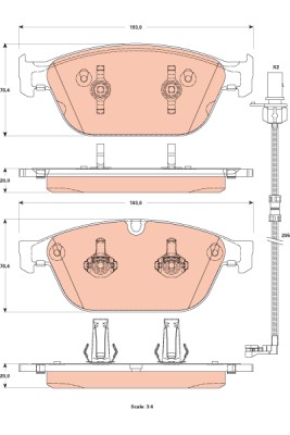 Bromsbeläggsats, Framaxel Trw Cotec GDB1884 TRW