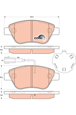 Bromsbeläggsats, Framaxel Trw Cotec GDB1891 TRW Bromsbeläggsats, Framaxel Trw Cotec GDB1891 TRW
