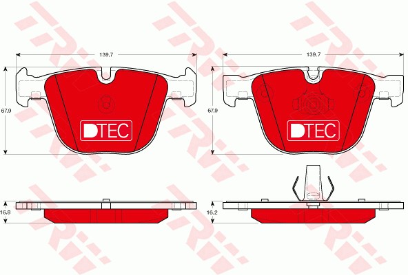 Bromsbeläggsats, Bakaxel Trw Dtec cotec GDB1892DTE TRW
