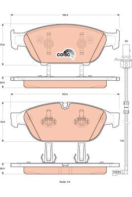 Bromsbeläggsats, Framaxel Trw Cotec GDB1897 TRW