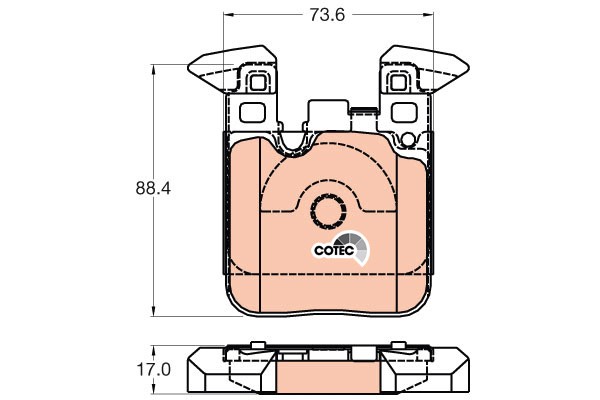 Bromsbeläggsats, Bakaxel Trw Cotec GDB2028 TRW
