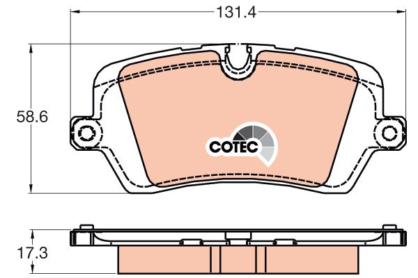 Bromsbeläggsats, Bakaxel Trw Cotec GDB2029 TRW