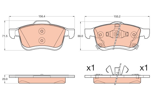 Bromsbeläggsats, Framaxel Trw GDB2060 TRW