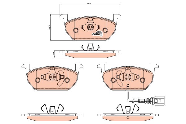 Bromsbeläggsats, Framaxel Trw Cotec GDB2080 TRW