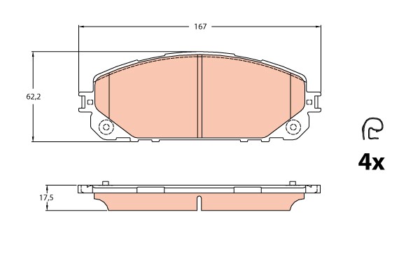 Bromsbeläggsats, Framaxel Trw GDB2094 TRW