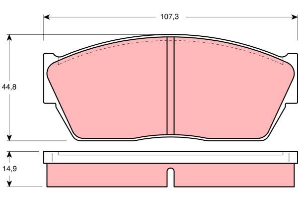 Bromsbeläggsats, Framaxel Trw GDB284 TRW