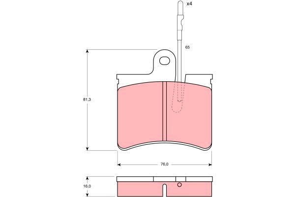 Bromsbeläggsats, Framaxel Trw GDB287 TRW