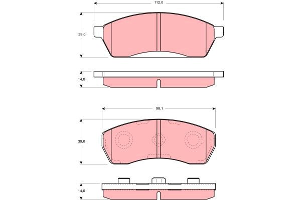 Bromsbeläggsats, Framaxel Trw GDB3068 TRW