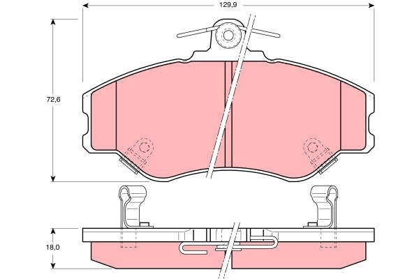 Bromsbeläggsats, Framaxel Trw GDB3089 TRW