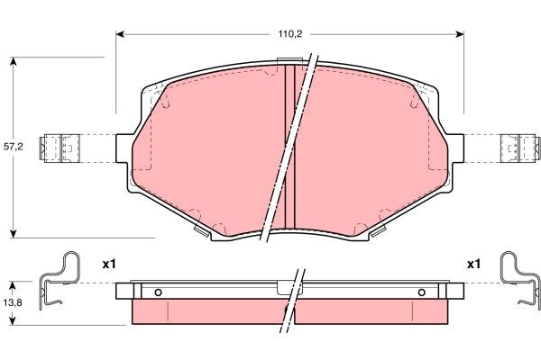 Bromsbeläggsats, Framaxel Trw GDB3103 TRW