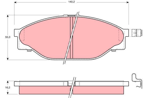 Bromsbeläggsats, Framaxel Trw GDB3109 TRW