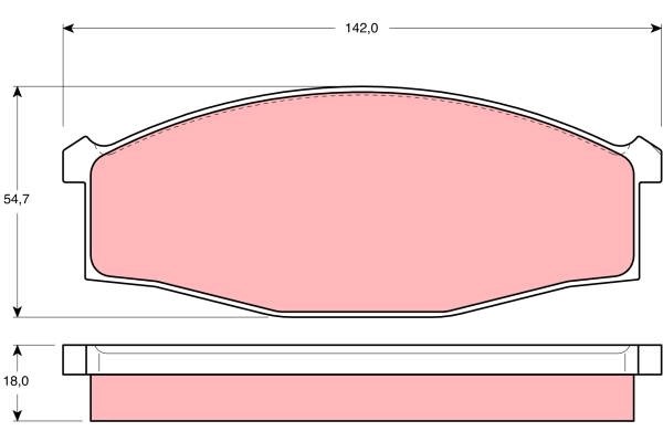 Bromsbeläggsats, Framaxel Trw GDB3117 TRW