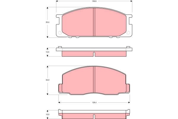 Bromsbeläggsats, Framaxel Trw GDB3130 TRW