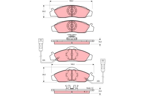 Bromsbeläggsats, Framaxel Trw GDB3134 TRW
